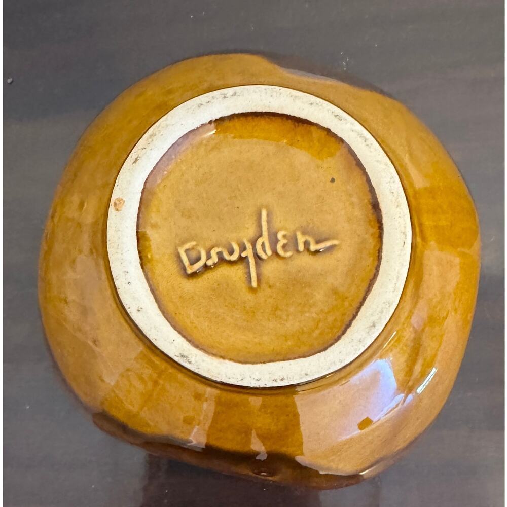 DRYDEN Vintage Mid-Century Pottery Drip Glaze Bowl - Picture 3 of 3